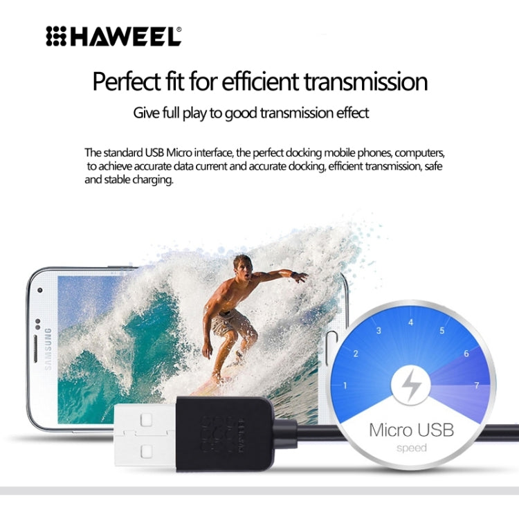 HAWEEL 3m High Speed Micro USB to USB Data Sync Charging Cable, For Samsung, Xiaomi, Huawei, LG, HTC, The Devices with Micro USB Port(Black) - Micro USB Cable by PMC Jewellery | Online Shopping South Africa | PMC Jewellery | Buy Now Pay Later Mobicred