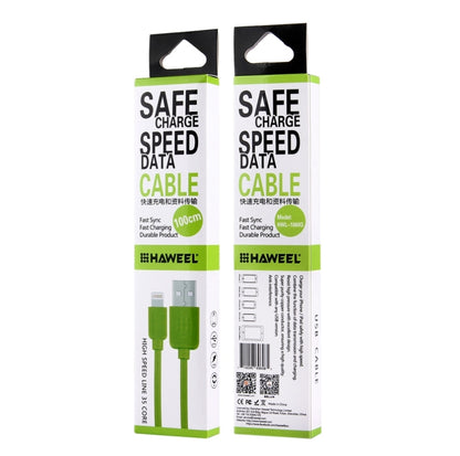 HAWEEL 1m High Speed 35 Cores 8 Pin to USB Sync Charging Cable for iPhone, iPad(Green) - Normal Style Cable by PMC Jewellery | Online Shopping South Africa | PMC Jewellery | Buy Now Pay Later Mobicred