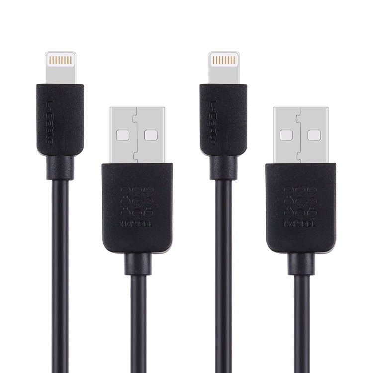 2 PCS HAWEEL 1m High Speed 8 pin to USB Sync and Charging Cable Kit for iPhone, iPad(Black) - Normal Style Cable by PMC Jewellery | Online Shopping South Africa | PMC Jewellery | Buy Now Pay Later Mobicred