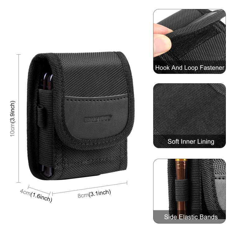 HAWEEL Flip Phone Nylon Cloth Belt Clip Carrying Pouch Bag (Black) - free shipping - PMC TechLife - Order now!