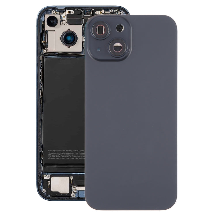 For iPhone 15 Battery Back Cover with Camera Lens Cover + MagSafe Magnet(Black) - Back Cover by PMC TechLife | Online Shopping South Africa | PMC TechLife | Buy Now Pay Later Mobicred