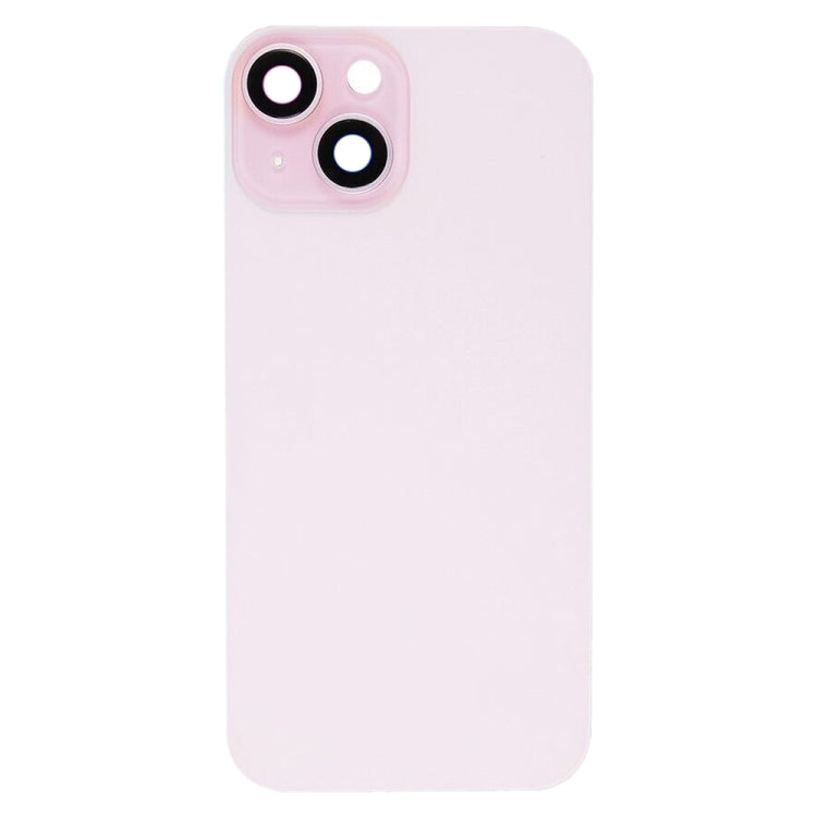 For iPhone 15 Plus Glass Battery Back Cover with Flash Bracket + Wireless Charging Module(Pink) - Back Cover by PMC Jewellery | Online Shopping South Africa | PMC Jewellery | Buy Now Pay Later Mobicred