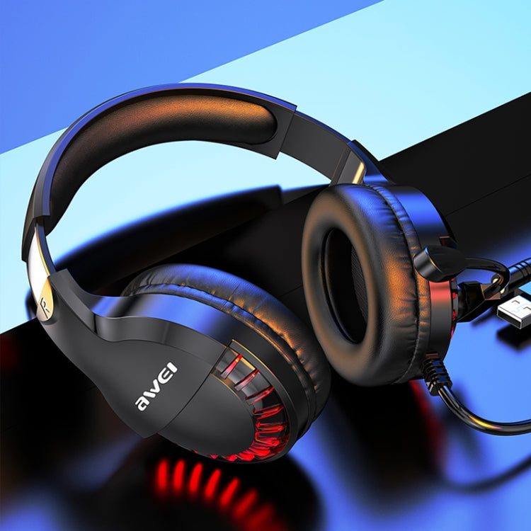 AWEI ES-770i Adjustable E-sports Gaming Headset with Mic(Black) - Multimedia Headset by awei | Online Shopping South Africa | PMC Jewellery | Buy Now Pay Later Mobicred