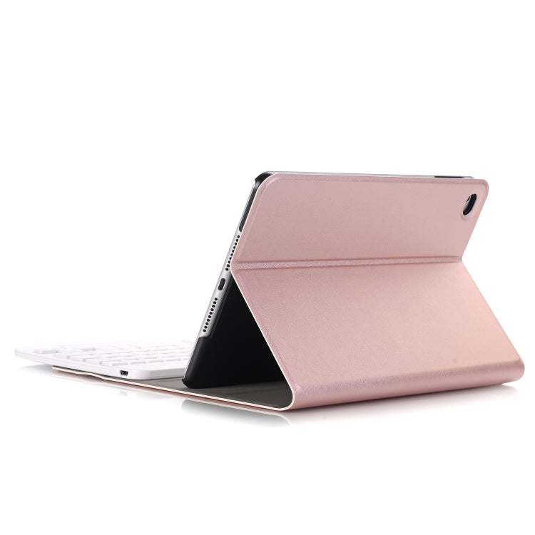 A05 Bluetooth 3.0 Ultra-thin ABS Detachable Bluetooth Keyboard Leather Tablet Case for iPad mini 5, with Holder(Rose Gold) - For iPad mini by PMC Jewellery | Online Shopping South Africa | PMC Jewellery | Buy Now Pay Later Mobicred