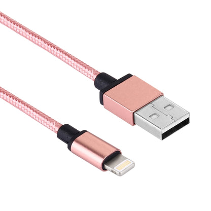 1m Woven Style Metal Head 58 Cores 8 Pin to USB 2.0 Data / Charger Cable(Magenta) - Normal Style Cable by PMC Jewellery | Online Shopping South Africa | PMC Jewellery | Buy Now Pay Later Mobicred