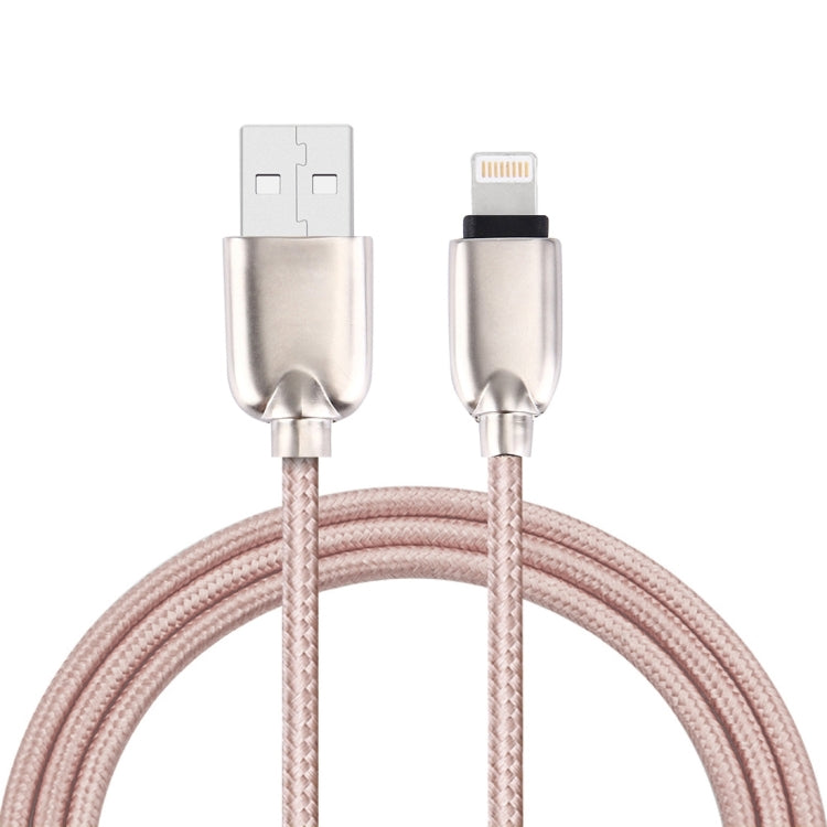 1m Woven 108 Copper Cores 8 Pin to USB Data Sync Charging Cable for iPhone, iPad(Pink) - Normal Style Cable by PMC Jewellery | Online Shopping South Africa | PMC Jewellery | Buy Now Pay Later Mobicred