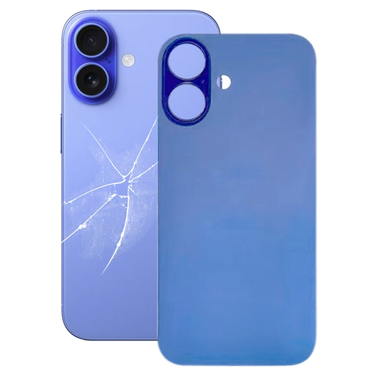 For iPhone 16 Plus Easy Replacement Big Camera Hole Glass Back Battery Cover(Blue) -  by PMC Jewellery | Online Shopping South Africa | PMC Jewellery | Buy Now Pay Later Mobicred