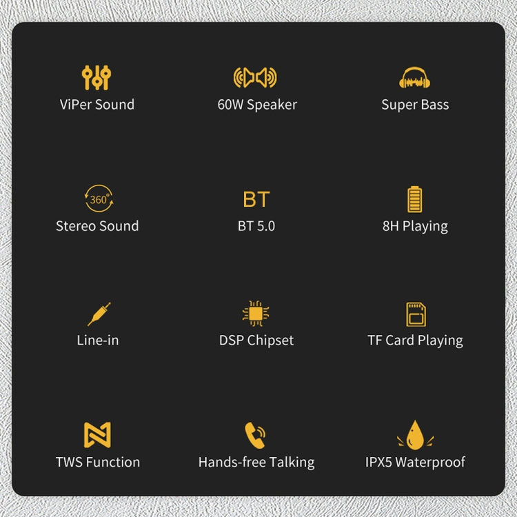 XDOBO X8 60W Wireless Bluetooth Speaker Outdoor Subwoofer Support TWS & TF Card (Black) - free shipping - PMC Jewellery - Order now!