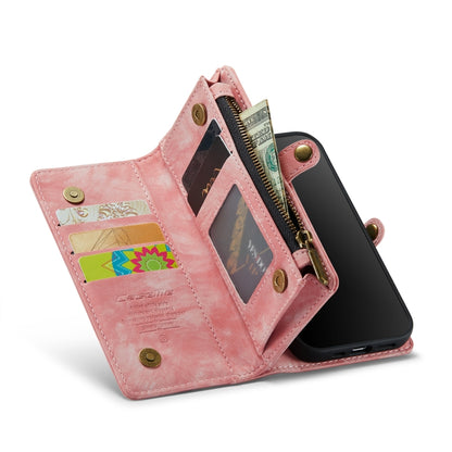 CaseMe for  iPhone 8 & 7  Multifunctional Leather Billfold with Detachable Magnetic PC Back Protective Case & Holder & 10 Card Slots & 3 Cash Slots & 1 Zipper Wallet & 2 Photo Frames & 3 Magnetic Clasps(Pink) - More iPhone Cases by CaseMe | Online Shopping South Africa | PMC Jewellery | Buy Now Pay Later Mobicred