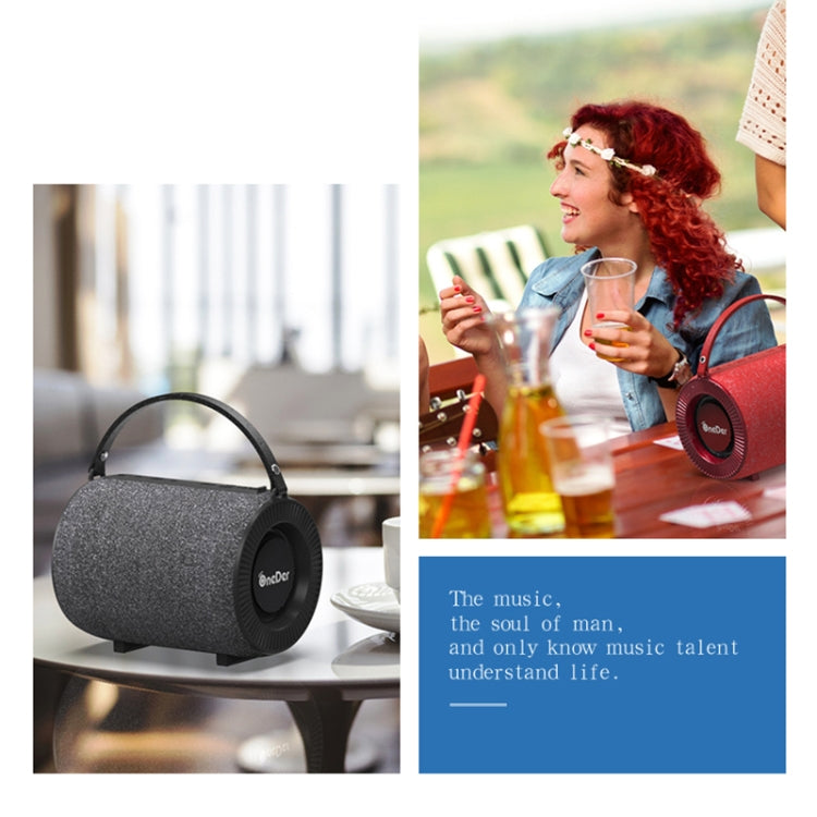 Oneder V3 Outdoor Hand-held Wireless Bluetooth Speaker, Support Hands-free & FM & TF Card & AUX & USB Drive (Red) - Desktop Speaker by OneDer | Online Shopping South Africa | PMC Jewellery | Buy Now Pay Later Mobicred