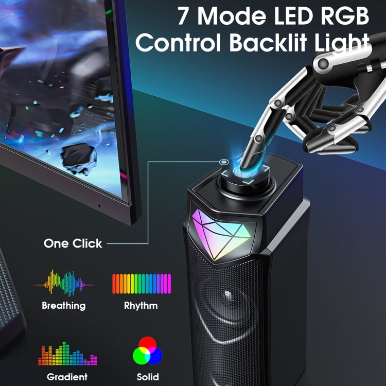 L1 Outdoor Portable RGB Light USB Bluetooth Wireless Speaker with Mic(Black) - Microphone by PMC Jewellery | Online Shopping South Africa | PMC Jewellery | Buy Now Pay Later Mobicred