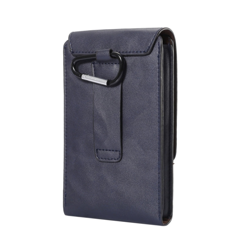 6.3 inch and Below Universal Crazy Horse Texture 3 Pouches Vertical Flip Leather Case with Belt Hole & Climbing Buckle for Galaxy Note 8, Sony, Huawei, Meizu, Lenovo, ASUS, Cubot, Oneplus, Oukitel, Xiaomi, DOOGEE, Vkworld, and other Smartphones(Dark Blue) - More iPhone Cases by PMC Jewellery | Online Shopping South Africa | PMC Jewellery | Buy Now Pay Later Mobicred