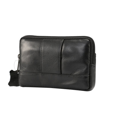 5.2 inch and Below Universal Genuine Leather Men Horizontal Style Case Waist Bag with Belt Hole, For iPhone, Samsung, Sony, Huawei, Meizu, Lenovo, ASUS, Oneplus, Xiaomi, Cubot, Ulefone, Letv, DOOGEE, Vkworld, and other(Black) - More iPhone Cases by PMC Jewellery | Online Shopping South Africa | PMC Jewellery | Buy Now Pay Later Mobicred