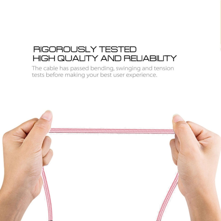 1m 2A USB to 8 Pin Nylon Weave Style Data Sync Charging Cable(Pink) - free shipping - PMC Jewellery - Order now!