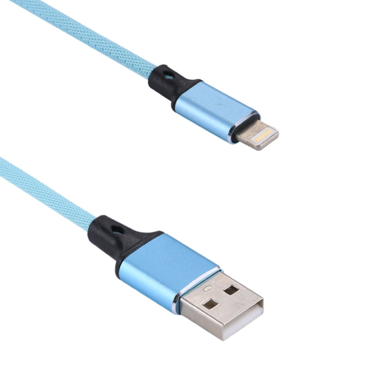 1m 2A USB to 8 Pin Nylon Weave Style Data Sync Charging Cable(Blue) - Normal Style Cable by PMC Jewellery | Online Shopping South Africa | PMC Jewellery | Buy Now Pay Later Mobicred