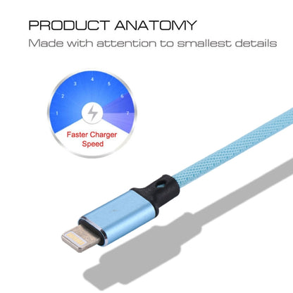 1m 2A USB to 8 Pin Nylon Weave Style Data Sync Charging Cable(Blue) - Normal Style Cable by PMC Jewellery | Online Shopping South Africa | PMC Jewellery | Buy Now Pay Later Mobicred