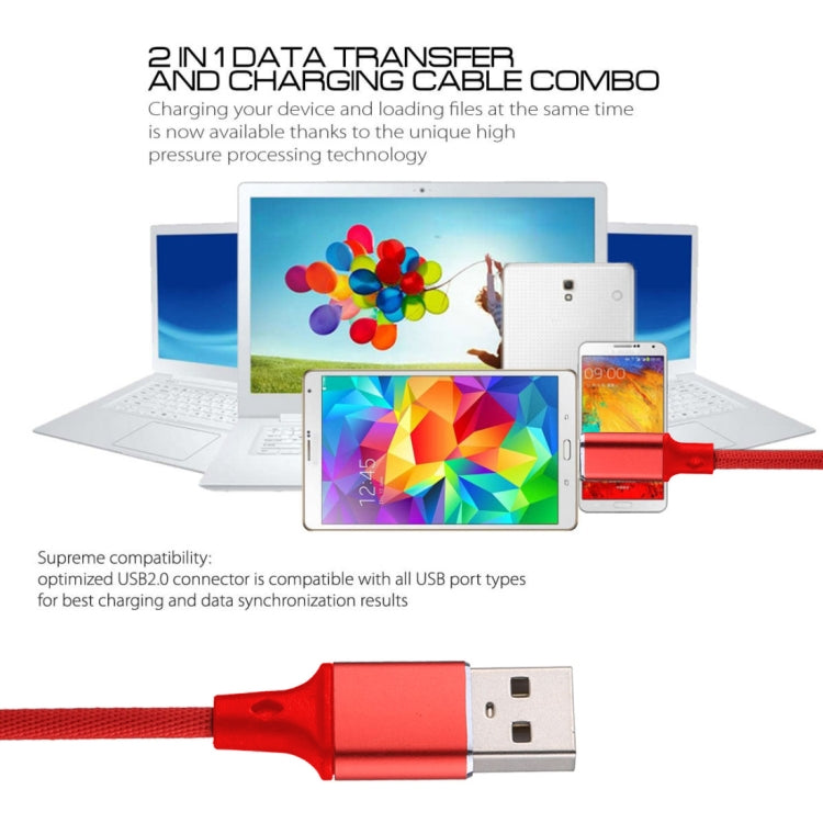 1m 2A USB to 8 Pin Nylon Weave Style Data Sync Charging Cable(Red) - Normal Style Cable by PMC Jewellery | Online Shopping South Africa | PMC Jewellery | Buy Now Pay Later Mobicred