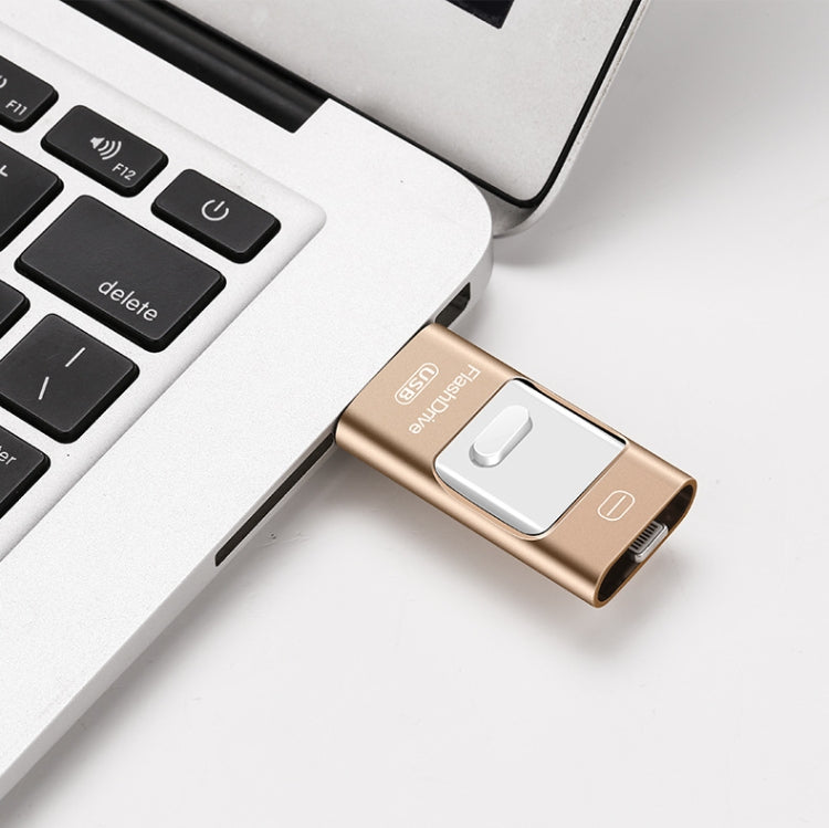 64GB USB 3.0 + 8 Pin + Mirco USB Android iPhone Computer Dual-use Metal Flash Drive (Silver) - U Disk & Card Reader by PMC Jewellery | Online Shopping South Africa | PMC Jewellery | Buy Now Pay Later Mobicred