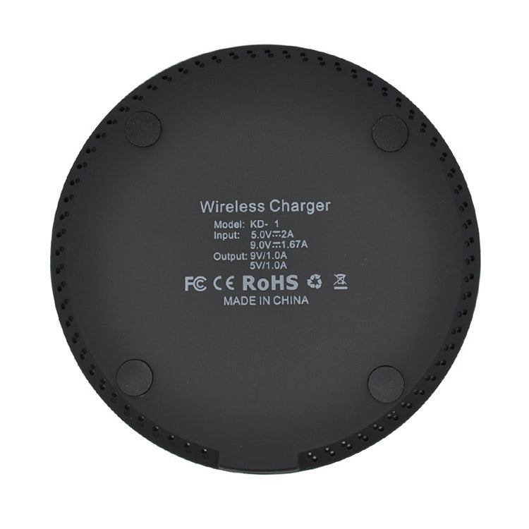 KD-1 Ultra-thin 10W Fast Charging Wireless Charger for Android Phones & iPhone(Black) - Wireless Charger by PMC Jewellery | Online Shopping South Africa | PMC Jewellery | Buy Now Pay Later Mobicred