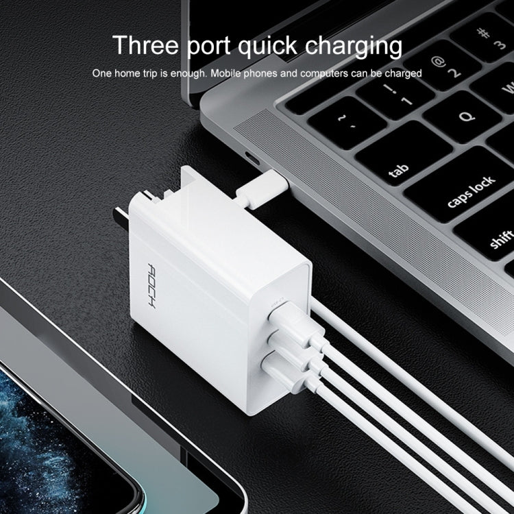 ROCK RH-PD64W T31 2C1A 65W Fast Charge Gallium Nitride Travel Charger, Specification: Single Piece, CN Plug(White) - USB Charger by ROCK | Online Shopping South Africa | PMC Jewellery | Buy Now Pay Later Mobicred