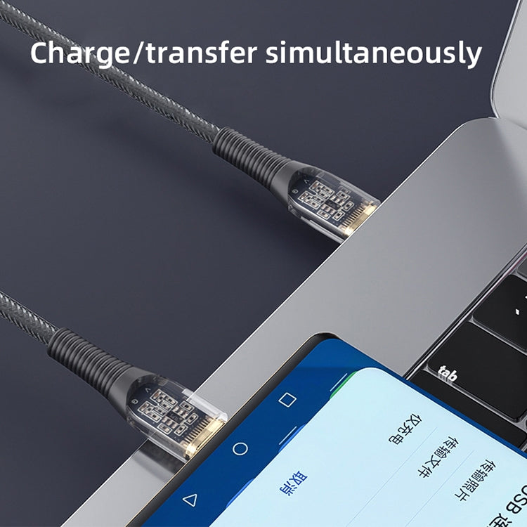 Mutural Li-CC012 1.2m 10W Transparent USB to 8 Pin Charging Data Cable - free shipping - PMC Jewellery - Order now!