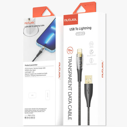 Mutural Li-CC012 1.2m 10W Transparent USB to 8 Pin Charging Data Cable - Normal Style Cable by Mutural | Online Shopping South Africa | PMC Jewellery | Buy Now Pay Later Mobicred