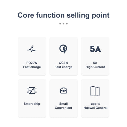 awei PD1 20W PD Type-C + QC 3.0 USB Interface Fast Charging Travel Charger with Data Cable, UK Plug - USB Charger by awei | Online Shopping South Africa | PMC Jewellery | Buy Now Pay Later Mobicred