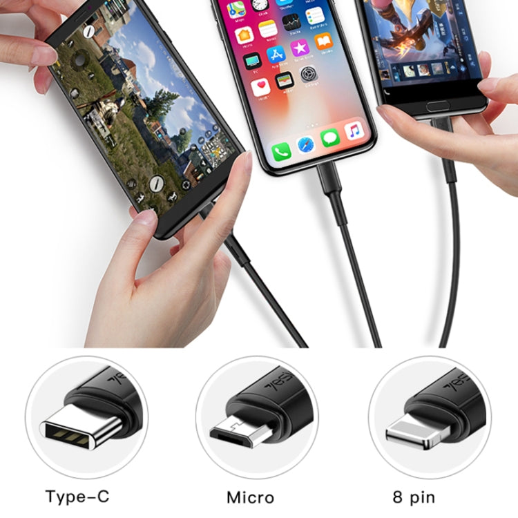 Yesido CA41 3.5A USB to 8 Pin + Micro USB + USB-C / Type-C Charging Cable, Length: 1m(White) - Multifunction Cable by Yesido | Online Shopping South Africa | PMC Jewellery | Buy Now Pay Later Mobicred