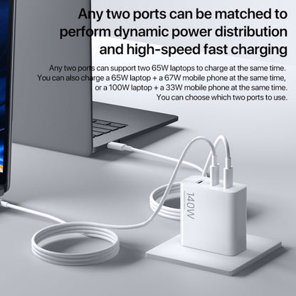 Original Xiaomi 140W 1 x USB + 2 x USB-C / Type-C Three Ports GaN Fast Charger Set, US Plug - USB Charger by Xiaomi | Online Shopping South Africa | PMC Jewellery | Buy Now Pay Later Mobicred