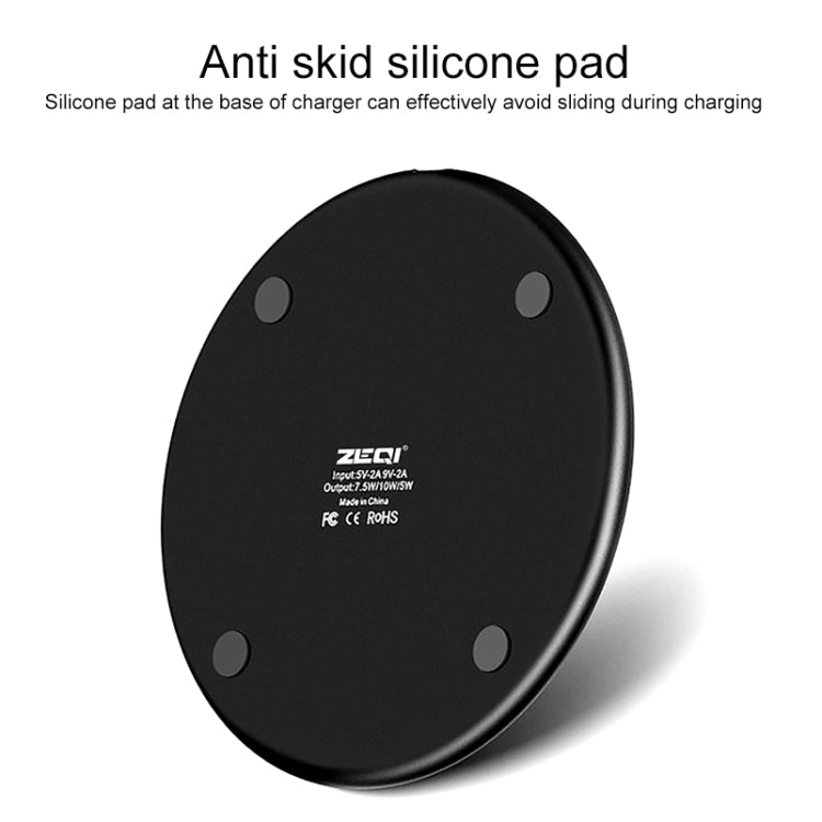 ZEQI W11 10W Smart Cooling Non-slip Aluminum Alloy Wireless Charger - Wireless Charger by ZEQI | Online Shopping South Africa | PMC Jewellery | Buy Now Pay Later Mobicred