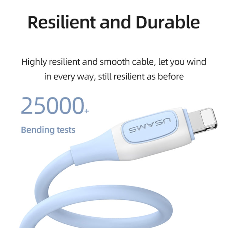 USAMS US-SJ595 Jelly Series USB to 8 Pin Two-Color Data Cable, Cable Length: 1m(Black) - Normal Style Cable by USAMS | Online Shopping South Africa | PMC Jewellery | Buy Now Pay Later Mobicred