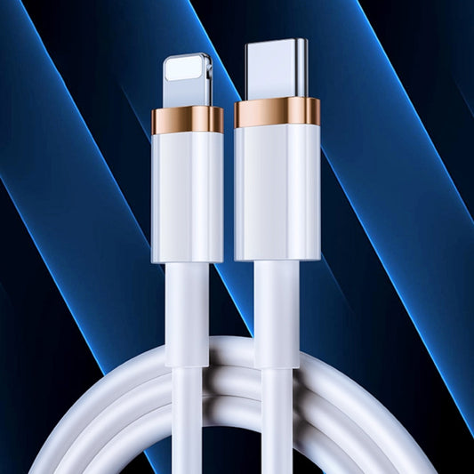 USAMS US-SJ484 U63 Type-C / USB-C to 8 Pin PD 20W Smooth Aluminum Alloy Fast Charging Data Cable, Length: 1.2m(White) - Normal Style Cable by USAMS | Online Shopping South Africa | PMC Jewellery | Buy Now Pay Later Mobicred