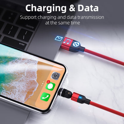 1m 3A Output 3 in 1 USB to 8 Pin + USB-C / Type-C + Micro USB 540 Degree Rotating Magnetic Data Sync Charging Cable(Red) - Charging Cable & Head by PMC Jewellery | Online Shopping South Africa | PMC Jewellery | Buy Now Pay Later Mobicred