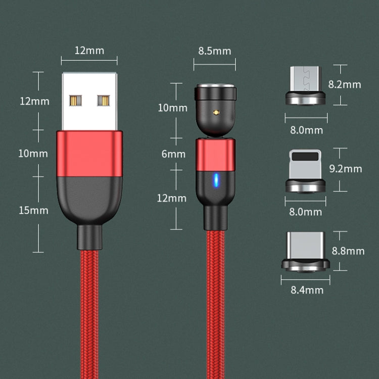 2m 3A Output 3 in 1 USB to 8 Pin + USB-C / Type-C + Micro USB 540 Degree Rotating Magnetic Data Sync Charging Cable(Black) - Charging Cable & Head by PMC Jewellery | Online Shopping South Africa | PMC Jewellery | Buy Now Pay Later Mobicred