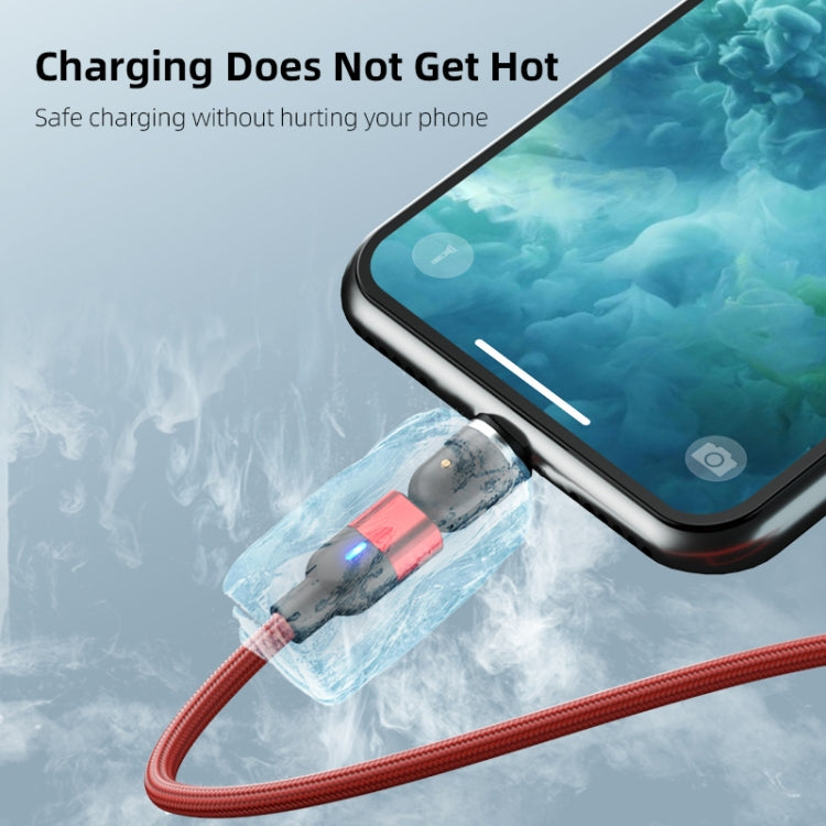 2m 3A Output 3 in 1 USB to 8 Pin + USB-C / Type-C + Micro USB 540 Degree Rotating Magnetic Data Sync Charging Cable(Red) - Charging Cable & Head by PMC Jewellery | Online Shopping South Africa | PMC Jewellery | Buy Now Pay Later Mobicred