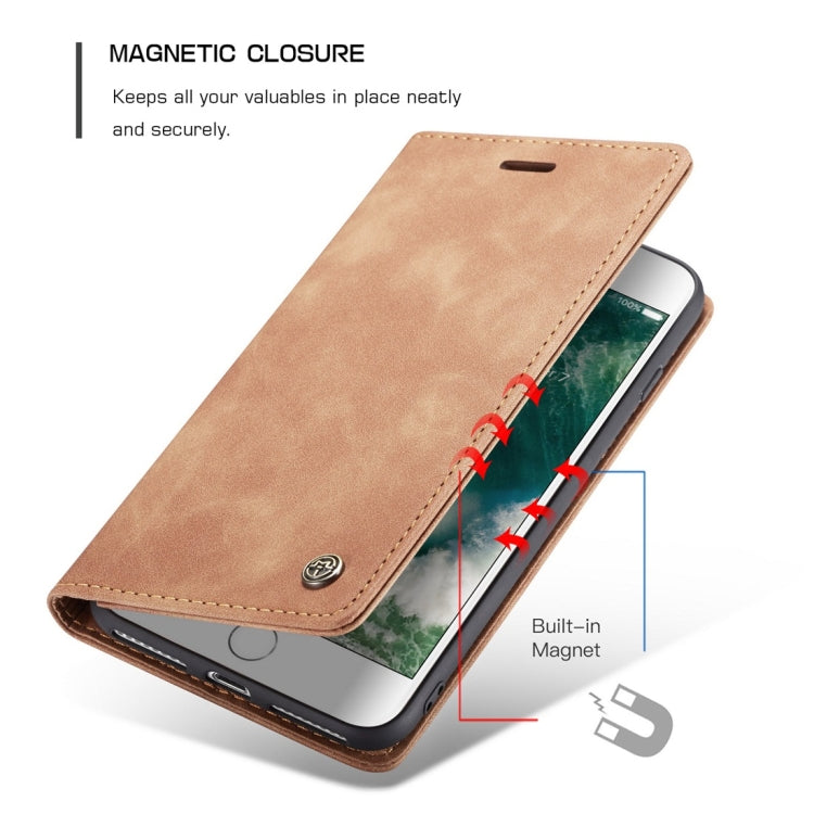 CaseMe-013 Multifunctional Retro Frosted Horizontal Flip Leather Case for iPhone 7 Plus / 8 Plus, with Card Slot & Holder & Wallet(Brown) - More iPhone Cases by CaseMe | Online Shopping South Africa | PMC Jewellery | Buy Now Pay Later Mobicred