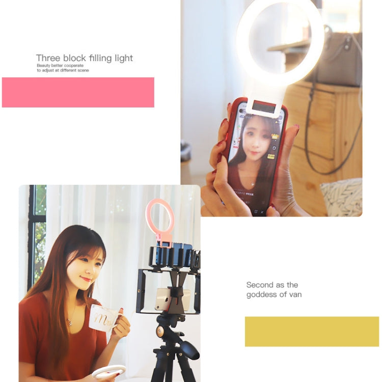 XJ18 LED Light Live Self-timer Flash Fill Light(Pink) - Selfie Light by PMC TechLife | Online Shopping South Africa | PMC TechLife | Buy Now Pay Later Mobicred
