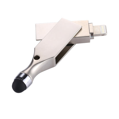 RQW-10E 2 in 1 USB 2.0 & 8 Pin 128GB Flash Drive with Stylus Pen, for iPhone & iPad & iPod & Most Android Smartphones & PC Computer - U Disk & Card Reader by PMC Jewellery | Online Shopping South Africa | PMC Jewellery | Buy Now Pay Later Mobicred