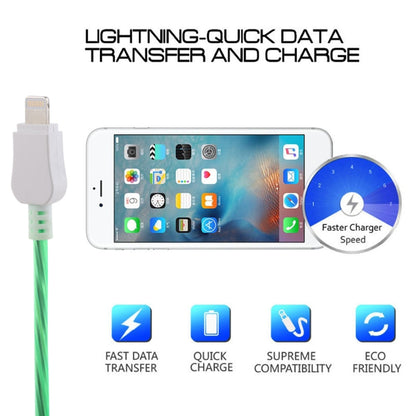 LED Flowing Light 1m USB to 8 Pin Data Sync Charge Cable for iPhone, iPad(Green) - Normal Style Cable by PMC Jewellery | Online Shopping South Africa | PMC Jewellery | Buy Now Pay Later Mobicred