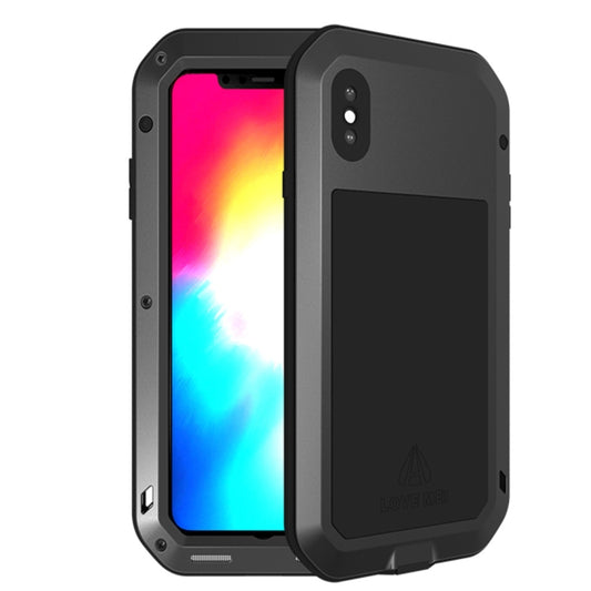 For iPhone XS Max LOVE MEI Powerful Dustproof Shockproof Anti-slip Metal + Silicone Combination Case(Black) - More iPhone Cases by LOVE MEI | Online Shopping South Africa | PMC Jewellery