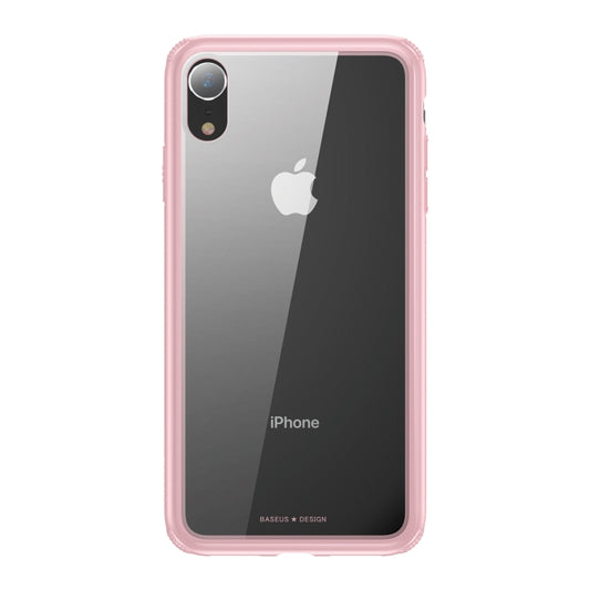 For iPhone XR Baseus Original Tempered Glass Case(Pink) - More iPhone Cases by Baseus | Online Shopping South Africa | PMC Jewellery | Buy Now Pay Later Mobicred