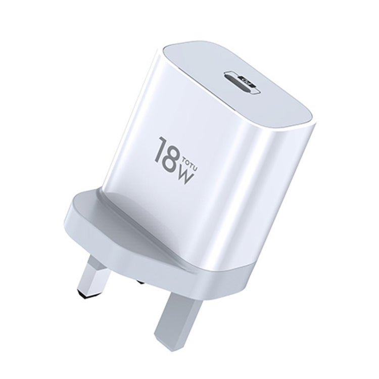 TOTUDESIGN Minimal Series CACQ-05 PD 18W Single USB-C / Type-C Port Travel Charger, UK Plug - USB Charger by TOTUDESIGN | Online Shopping South Africa | PMC Jewellery | Buy Now Pay Later Mobicred