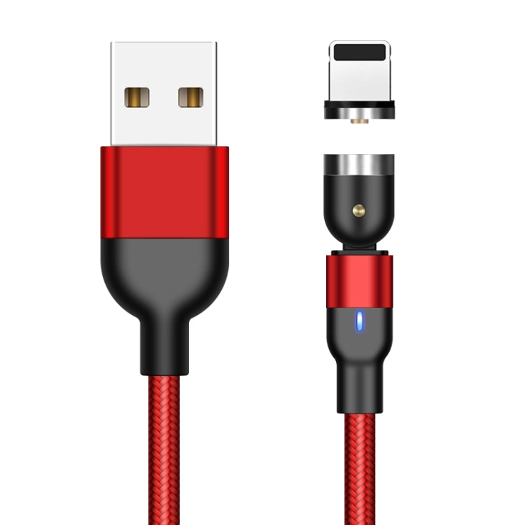 2m 2A Output USB to 8 Pin Nylon Braided Rotate Magnetic Charging Cable(Red) - Charging Cable & Head by PMC Jewellery | Online Shopping South Africa | PMC Jewellery | Buy Now Pay Later Mobicred