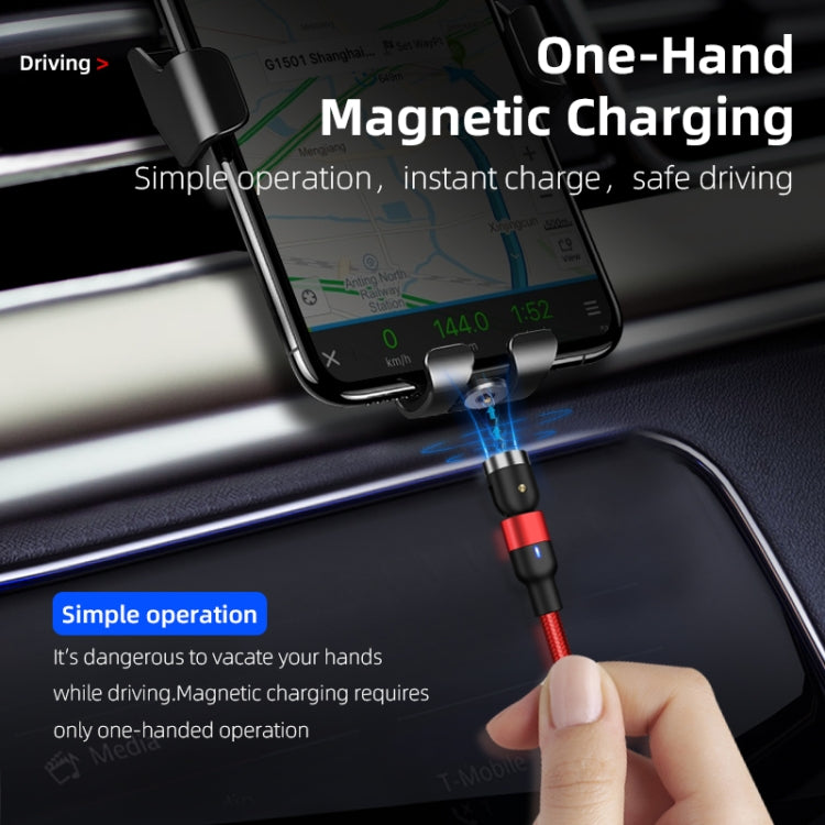 2m 2A Output USB to 8 Pin Nylon Braided Rotate Magnetic Charging Cable(Red) - Charging Cable & Head by PMC Jewellery | Online Shopping South Africa | PMC Jewellery | Buy Now Pay Later Mobicred