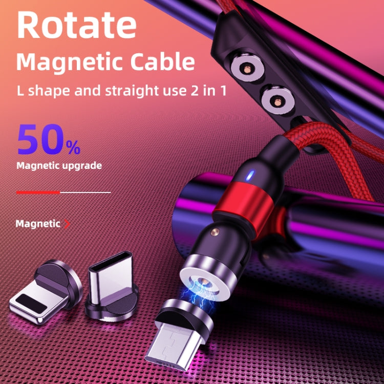 2m 2A Output USB to 8 Pin Nylon Braided Rotate Magnetic Charging Cable(Red) - Charging Cable & Head by PMC Jewellery | Online Shopping South Africa | PMC Jewellery | Buy Now Pay Later Mobicred