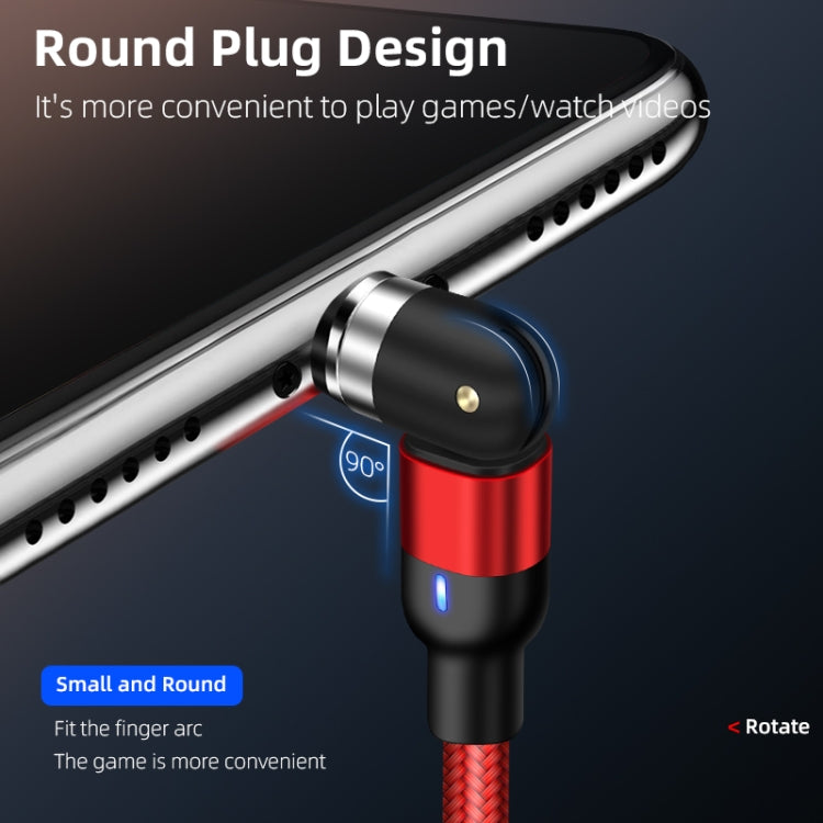2m 2A Output USB to 8 Pin Nylon Braided Rotate Magnetic Charging Cable(Red) - Charging Cable & Head by PMC Jewellery | Online Shopping South Africa | PMC Jewellery | Buy Now Pay Later Mobicred