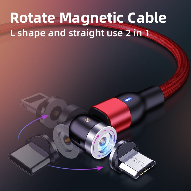 2m 2A Output 3 in 1 USB to 8 Pin + USB-C / Type-C + Micro USB Nylon Braided Rotate Magnetic Charging Cable (Purple) - Charging Cable & Head by PMC Jewellery | Online Shopping South Africa | PMC Jewellery | Buy Now Pay Later Mobicred