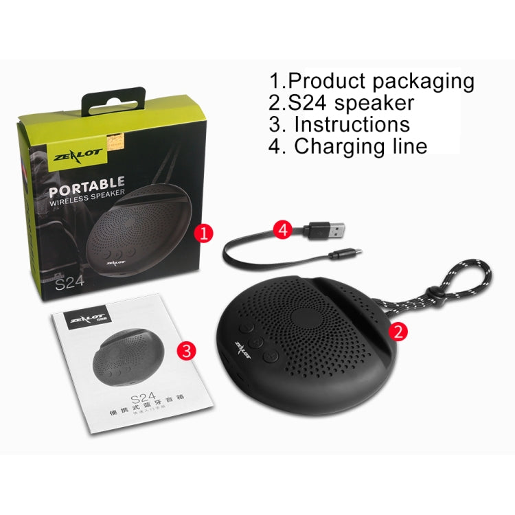 ZEALOT S24 Portable Stereo Bluetooth Speaker with Lanyard & Mobile Card Slot Holder, Supports Hands-free Call & TF Card (Orange) - Desktop Speaker by ZEALOT | Online Shopping South Africa | PMC Jewellery | Buy Now Pay Later Mobicred