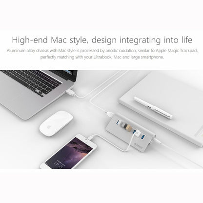 ORICO M3H7-V1 Aluminum Alloy 7 USB 3.0 Ports HUB with 30W Power Adapter - USB HUB by ORICO | Online Shopping South Africa | PMC Jewellery | Buy Now Pay Later Mobicred