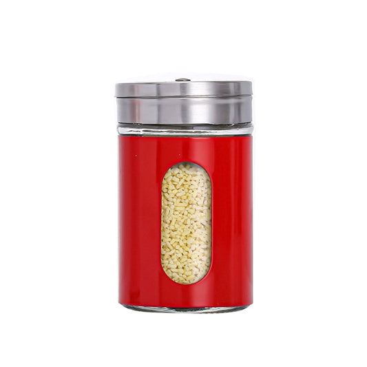 Stainless Steel Lid Glass Seasoning Jar Kitchen Supplies (Red) - Condiment Bottles & Hip Flasks by PMC Jewellery | Online Shopping South Africa | PMC Jewellery | Buy Now Pay Later Mobicred